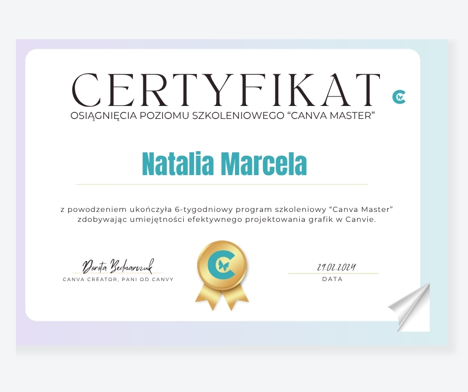 Certyfikat Canva Master